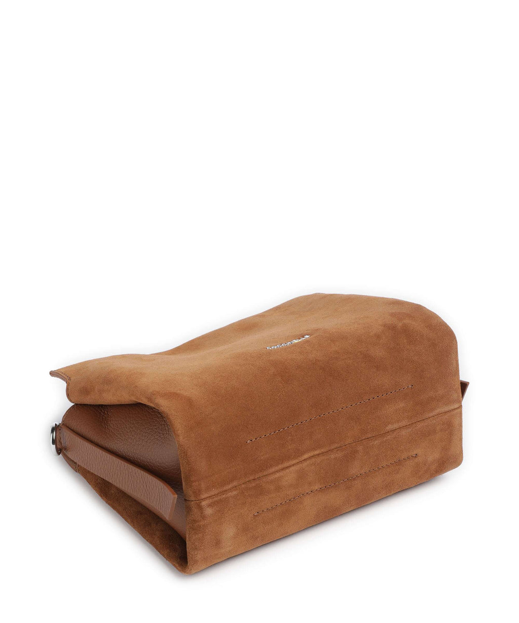 Coccinelle Boheme Suede Handbag cognac