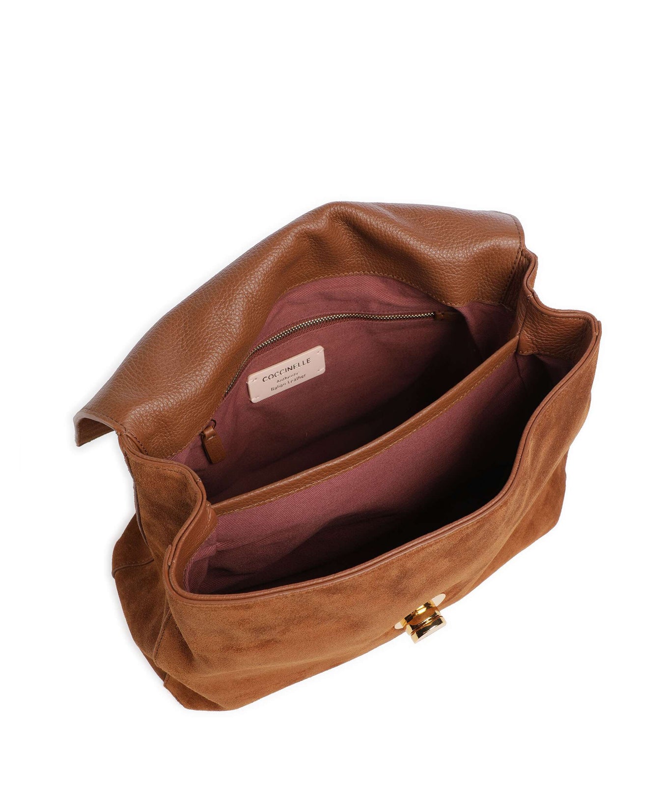 Coccinelle Liya Suede Handbag cognac