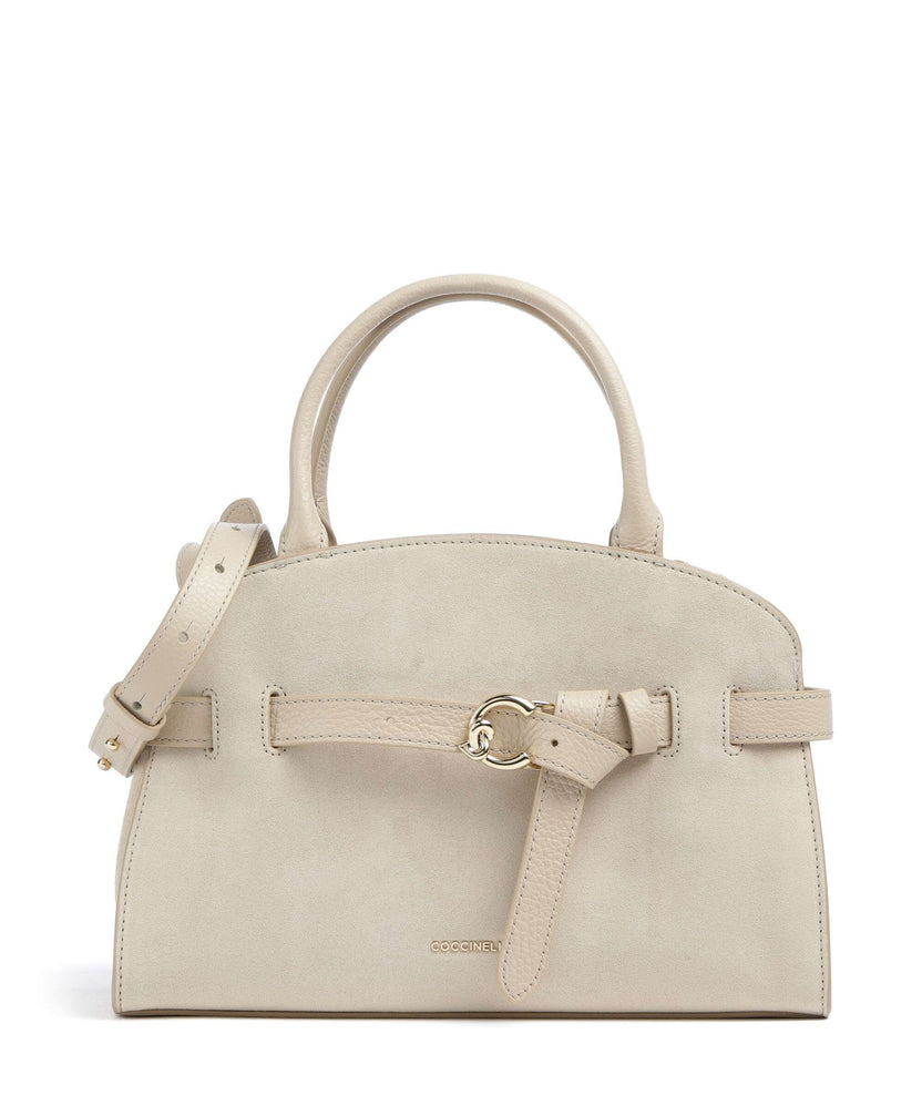 Coccinelle Sabine Suede Handbag sandshell