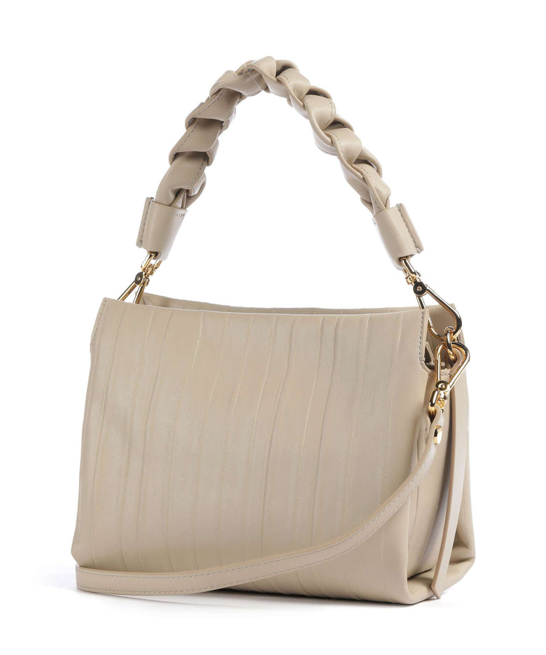 Coccinelle Boheme Plisse Handbag sandshell