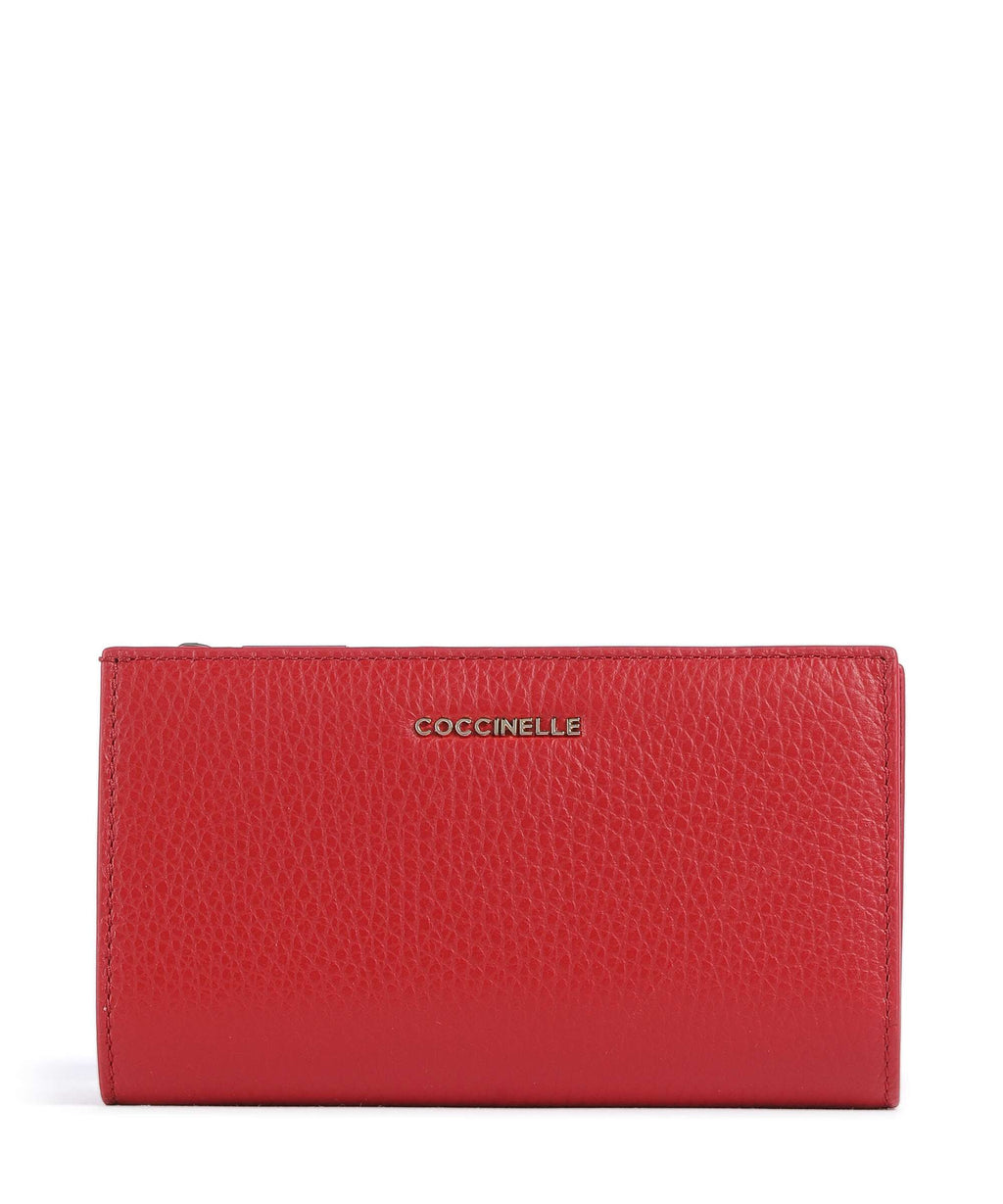 Coccinelle Metallic Soft RFID Wallet scarlet