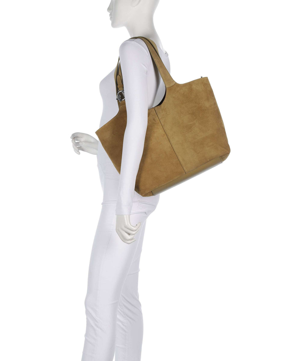 Coccinelle C-Easy Suede Hobo bag seagrass