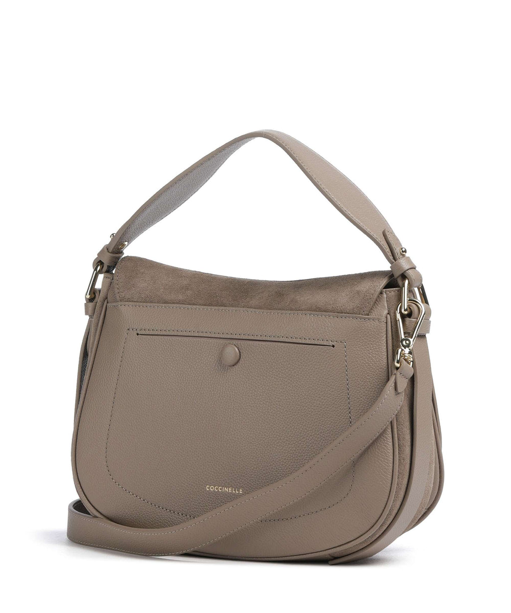 Coccinelle Mavery Suede Handbag warm taupe