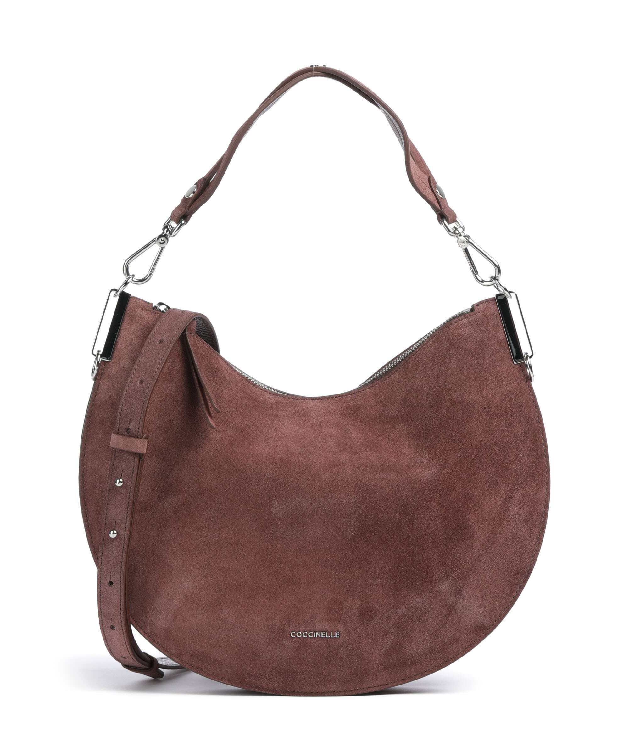Coccinelle Sunup Suede Hobo bag berry