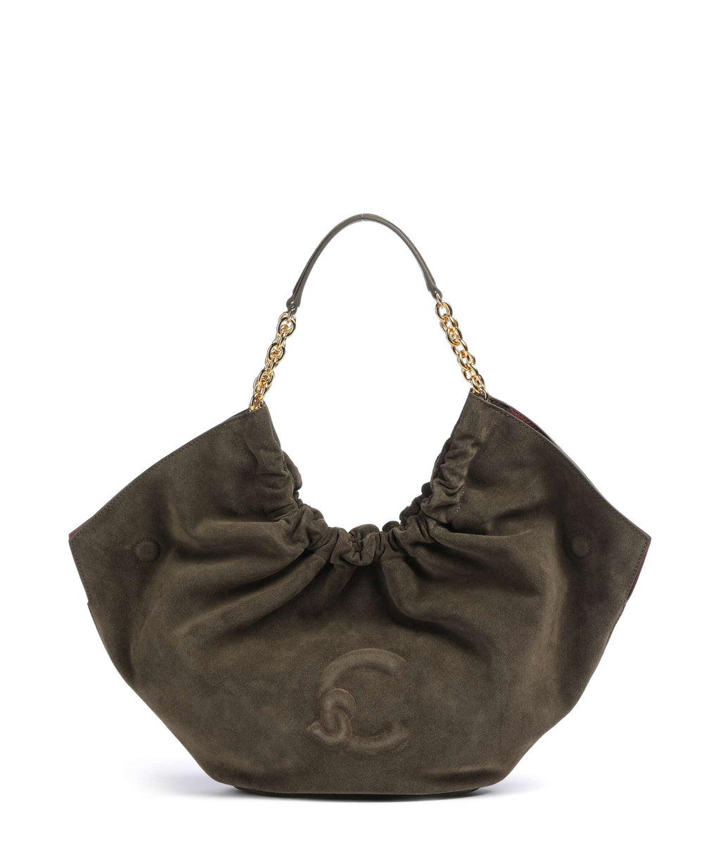 Coccinelle Smash Suede Hobo bag fango