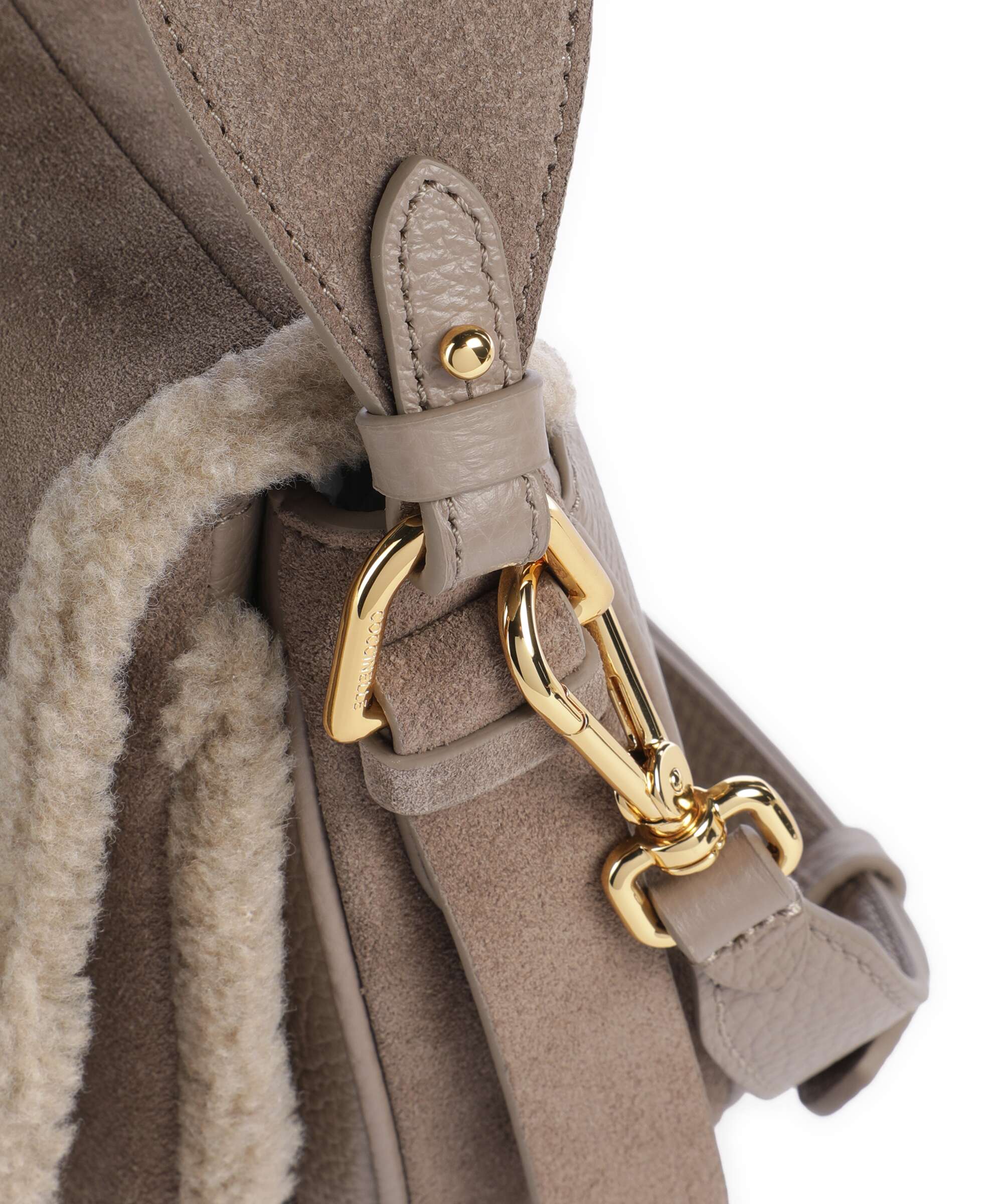 Coccinelle Smash Suede Handbag warm taupe