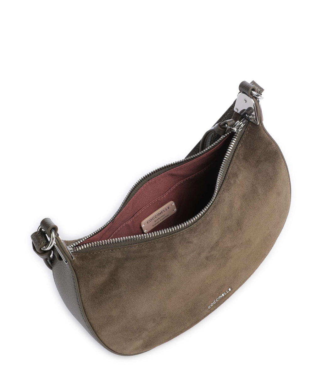 Coccinelle Fujiko Suede Crossbody bag fango