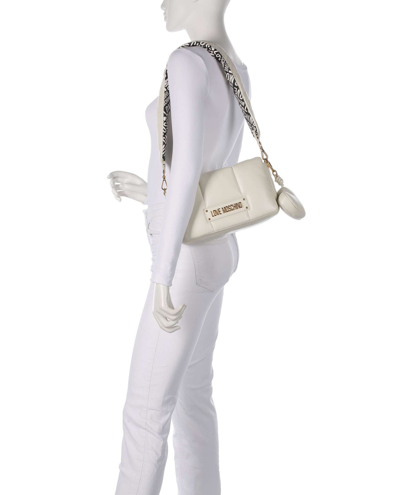 Love Moschino Puffy Shoulder bag ivory/black