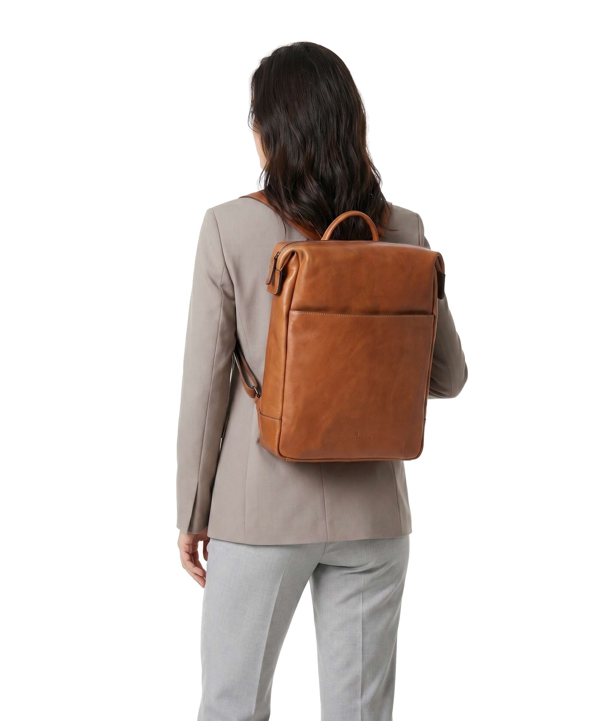 Castelijn & Beerens Heritage Laptop backpack light brown