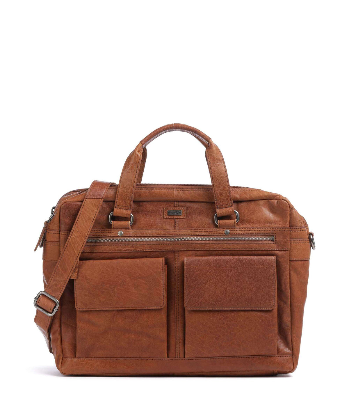 Spikes & Sparrow Bronco Briefcase cognac