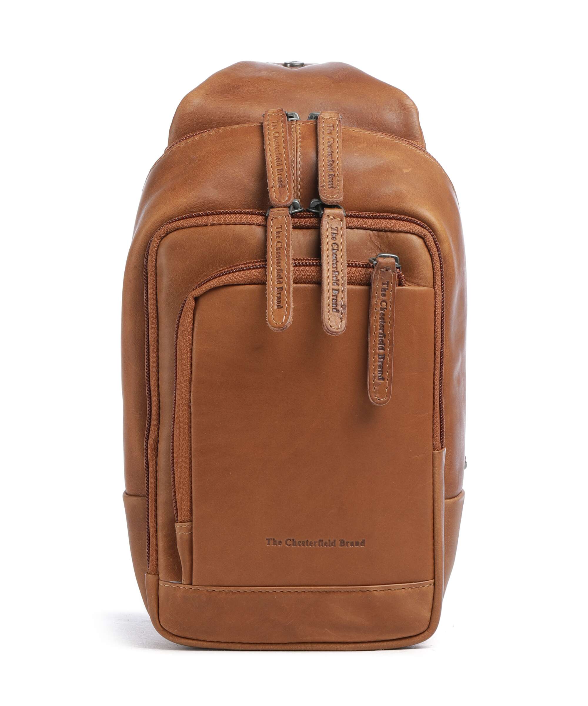 The Chesterfield Brand Cow Wax Pull Up Riga Sling bag cognac
