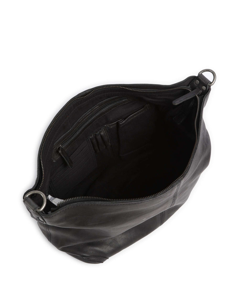 The Chesterfield Brand Washed Waxed Cow Bolivia Hobo bag black