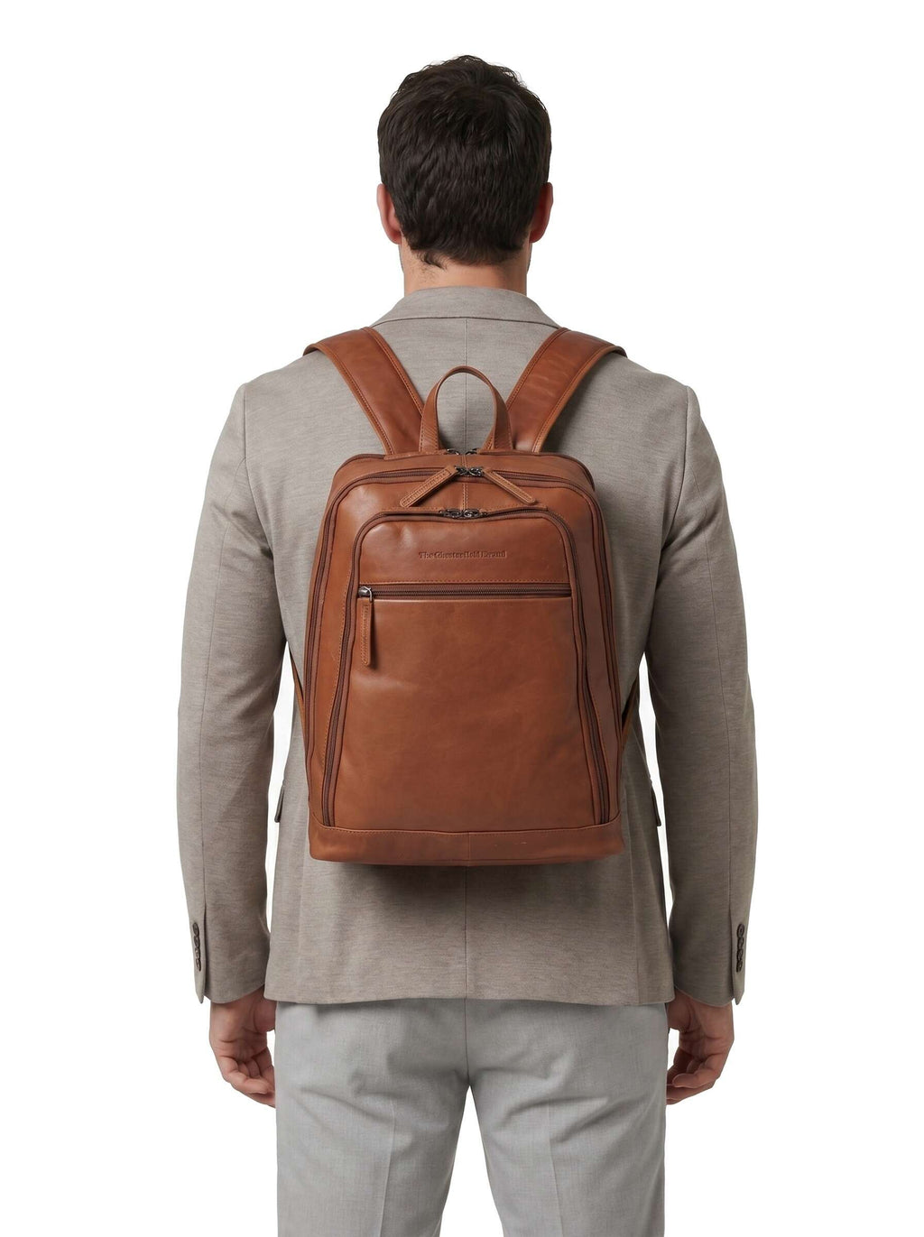 The Chesterfield Brand Wax Pull Up Cow Detroit Backpack cognac