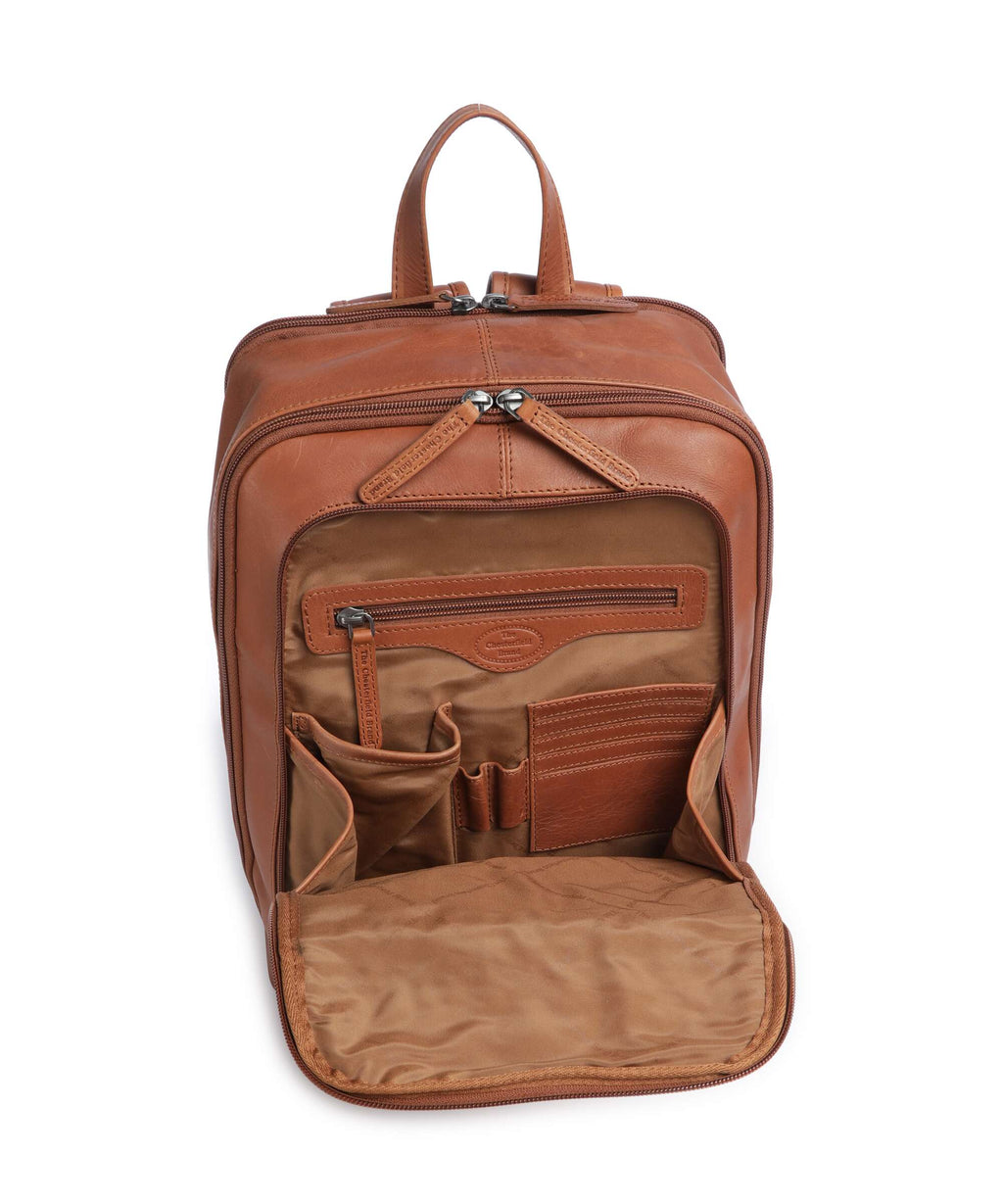 The Chesterfield Brand Wax Pull Up Cow Detroit Backpack cognac