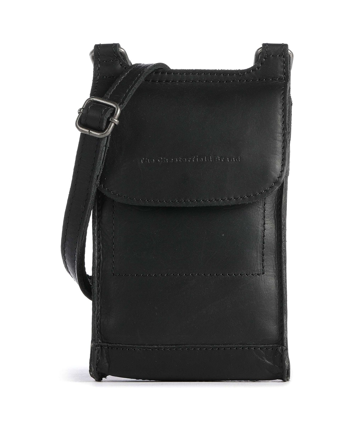 The Chesterfield Brand Cow Wax Pull Up Nebra Phone bag black