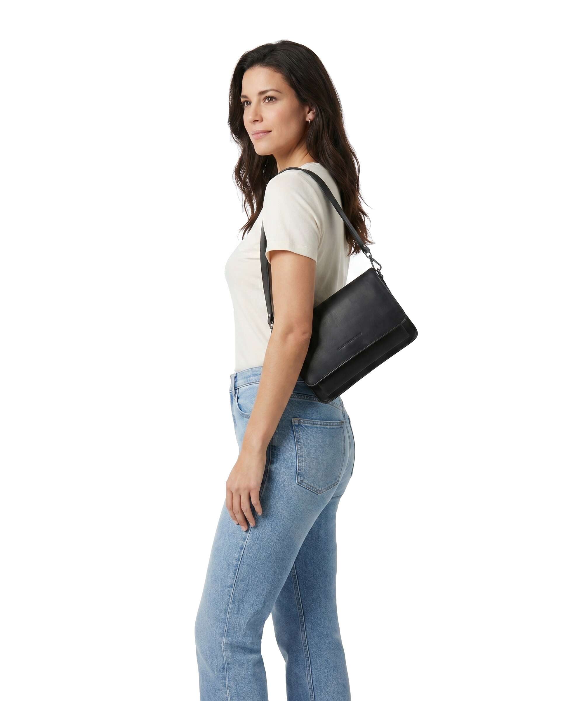 The Chesterfield Brand Cow Wax Pull Up Aviles Shoulder bag black