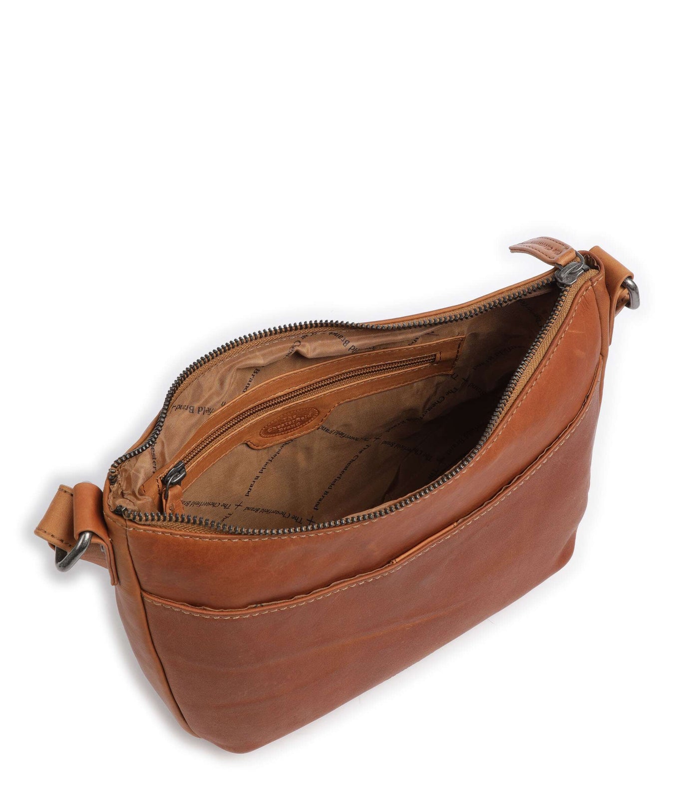 The Chesterfield Brand Cow Wax Pull Up Henderson Crossbody bag cognac