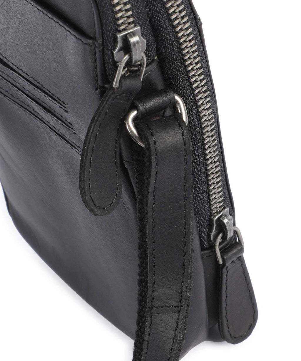 The Chesterfield Brand Cow Wax Pull Up Alesund Phone bag black