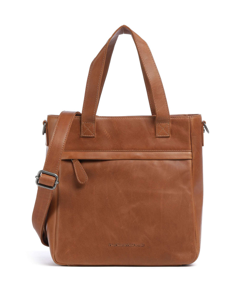 The Chesterfield Brand Cow Wax Pull Up Lingfield Handbag cognac