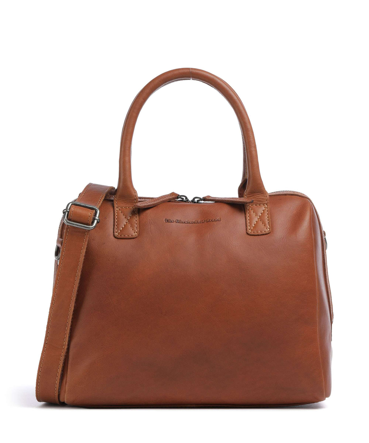 The Chesterfield Brand Cow Wax Pull Up Langton Handbag cognac
