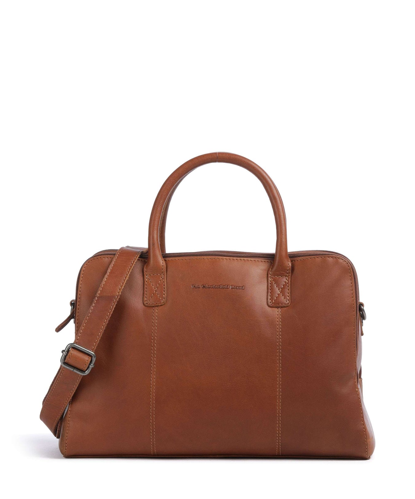 The Chesterfield Brand Cow Wax Pull Up Layton Handbag cognac