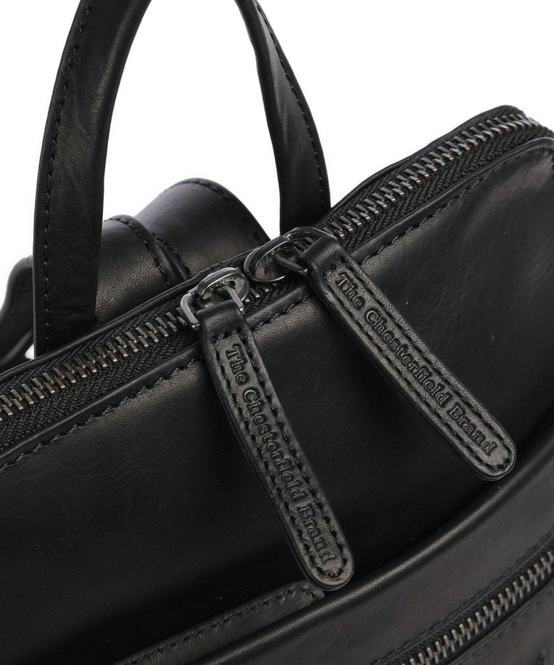 The Chesterfield Brand Cow Wax Pull Up Linford Backpack black