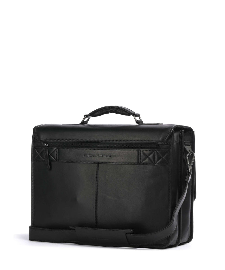 The Chesterfield Brand Cow Wax Pull Up Glenwood Briefcase black
