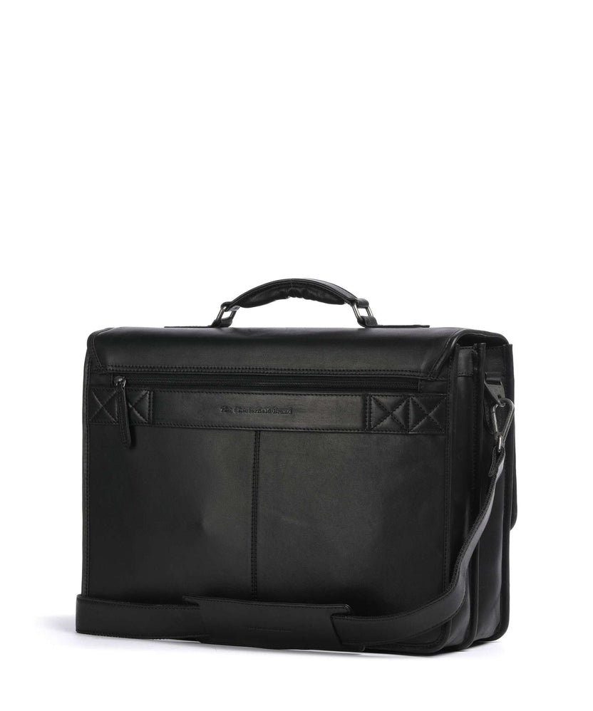 The Chesterfield Brand Cow Wax Pull Up Glenwood Briefcase black