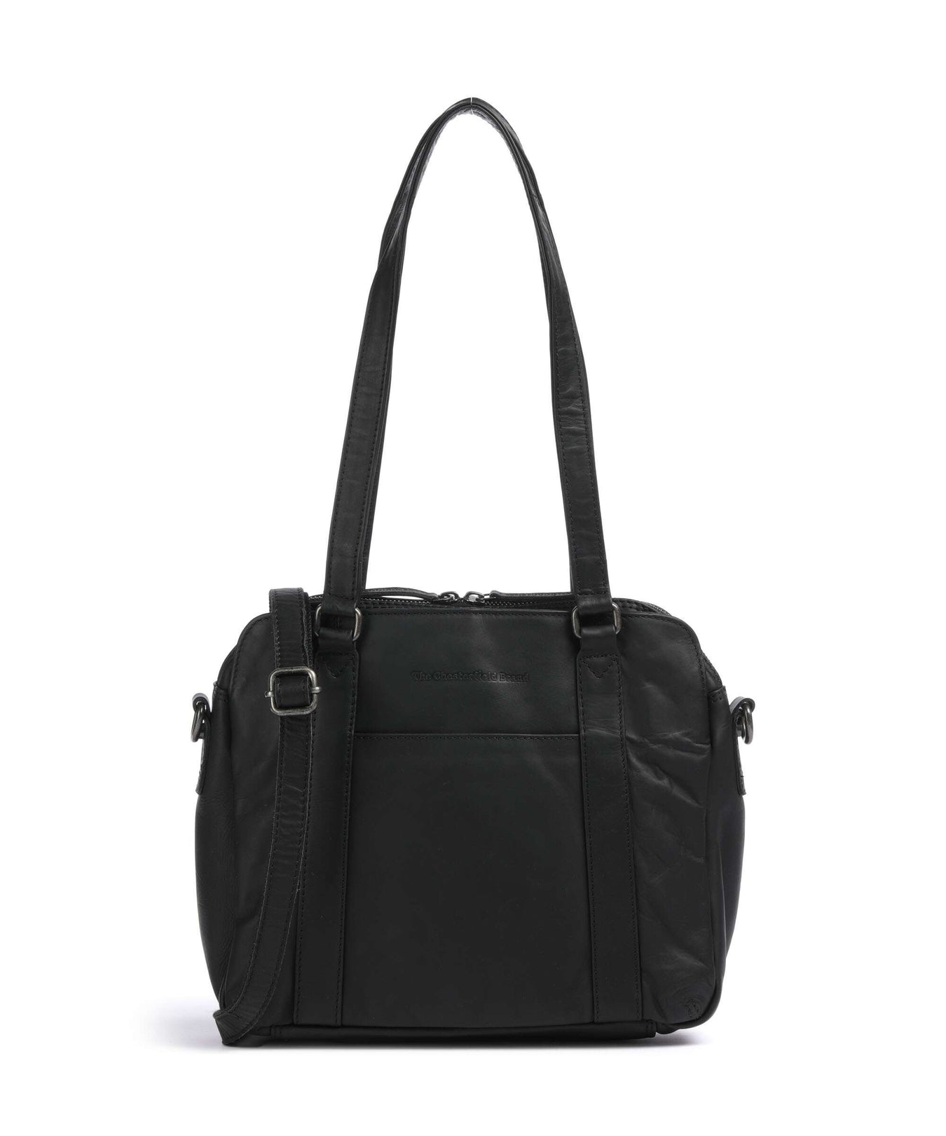 The Chesterfield Brand Cow Wax Pull Up Porlezza Shoulder bag black
