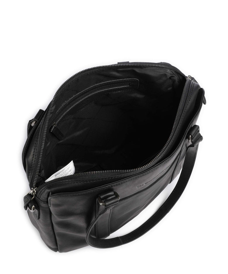 The Chesterfield Brand Cow Wax Pull Up Pretoria Shoulder bag black