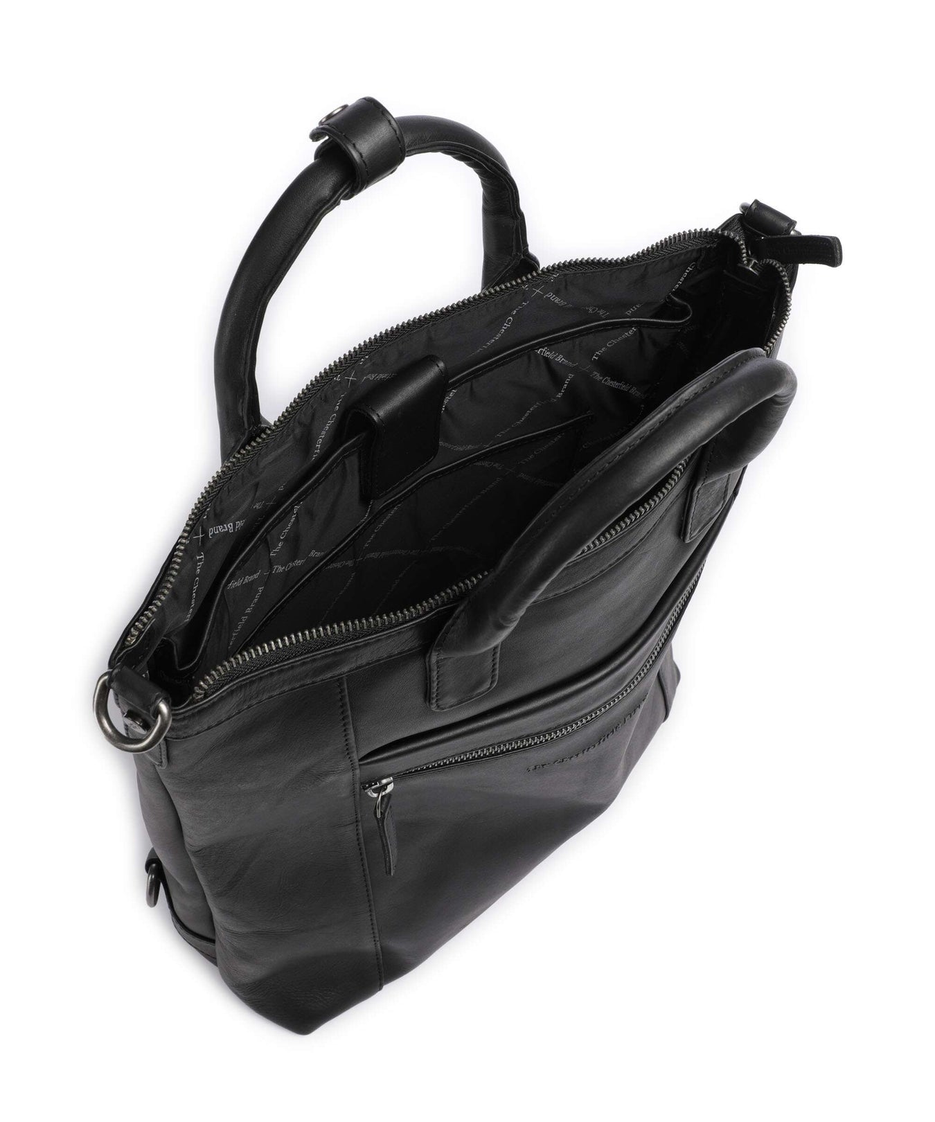 The Chesterfield Brand Cow Wax Pull Up Luisa Backpack bag black