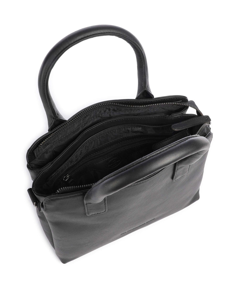 The Chesterfield Brand Wax Pull Up Cow Hermosa Handbag black