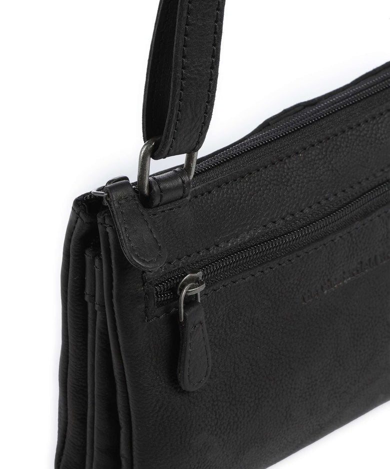 The Chesterfield Brand Washed Waxed Cow Osaka Crossbody bag black