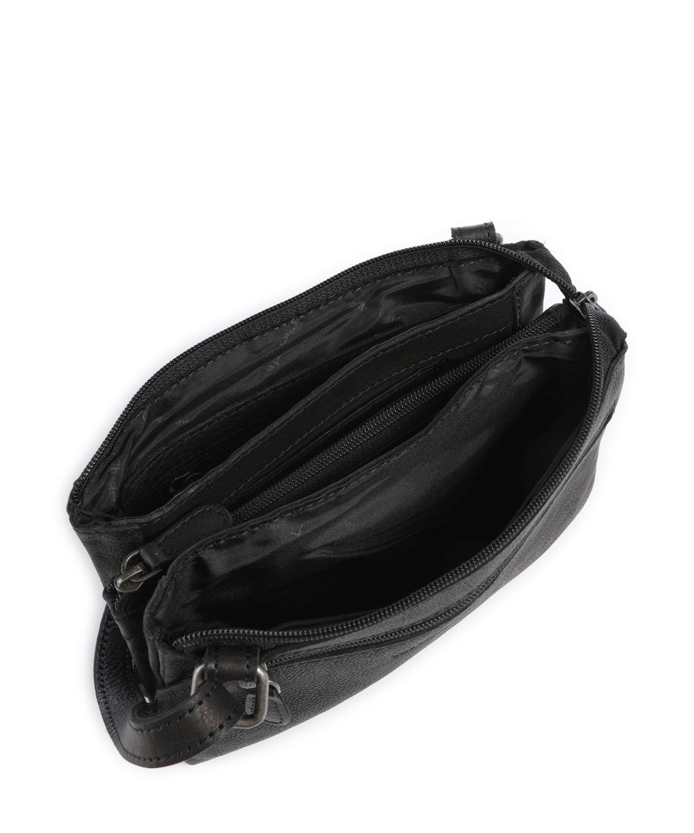 The Chesterfield Brand Washed Waxed Cow Osaka Crossbody bag black