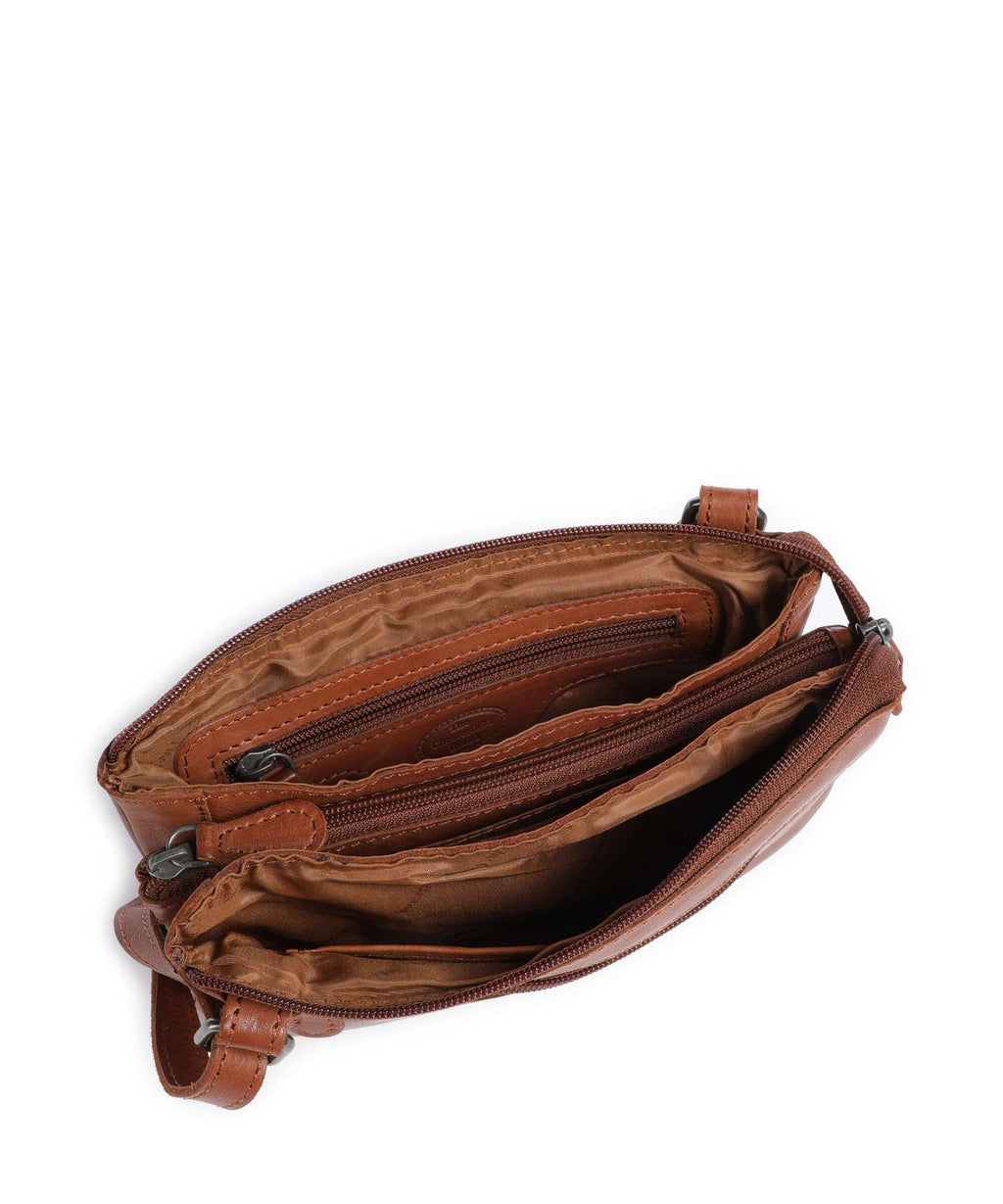 The Chesterfield Brand Washed Waxed Cow Osaka Crossbody bag cognac