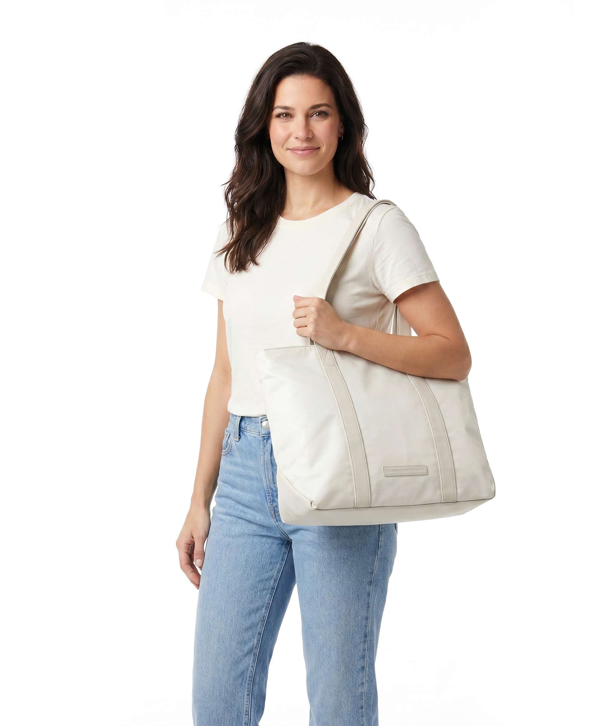 The Chesterfield Brand Nylon Wax Pull Up Otta Tote bag off white