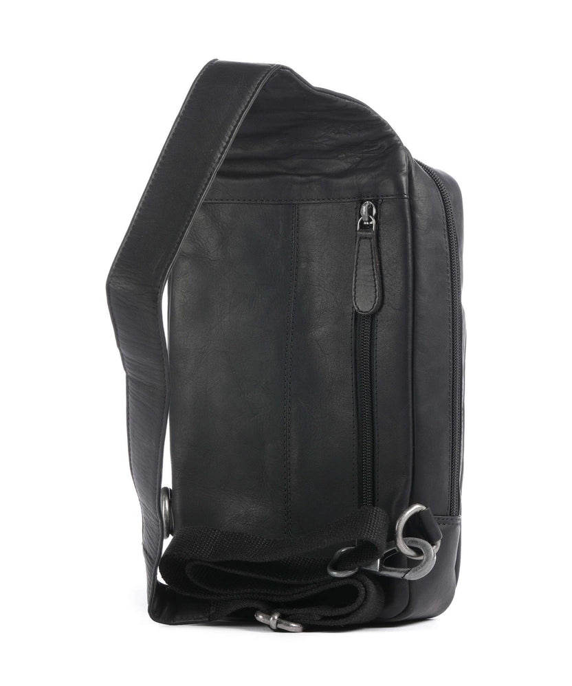 The Chesterfield Brand Wax Pull Up Cow Turelle Sling bag black