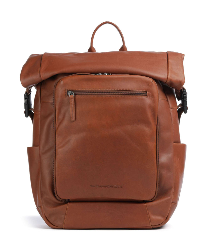The Chesterfield Brand Wax Pull Up Cow Remo Rolltop backpack cognac