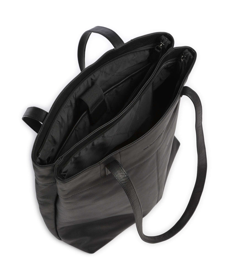 The Chesterfield Brand Wax Pull Up Cow Solvia Tote bag black