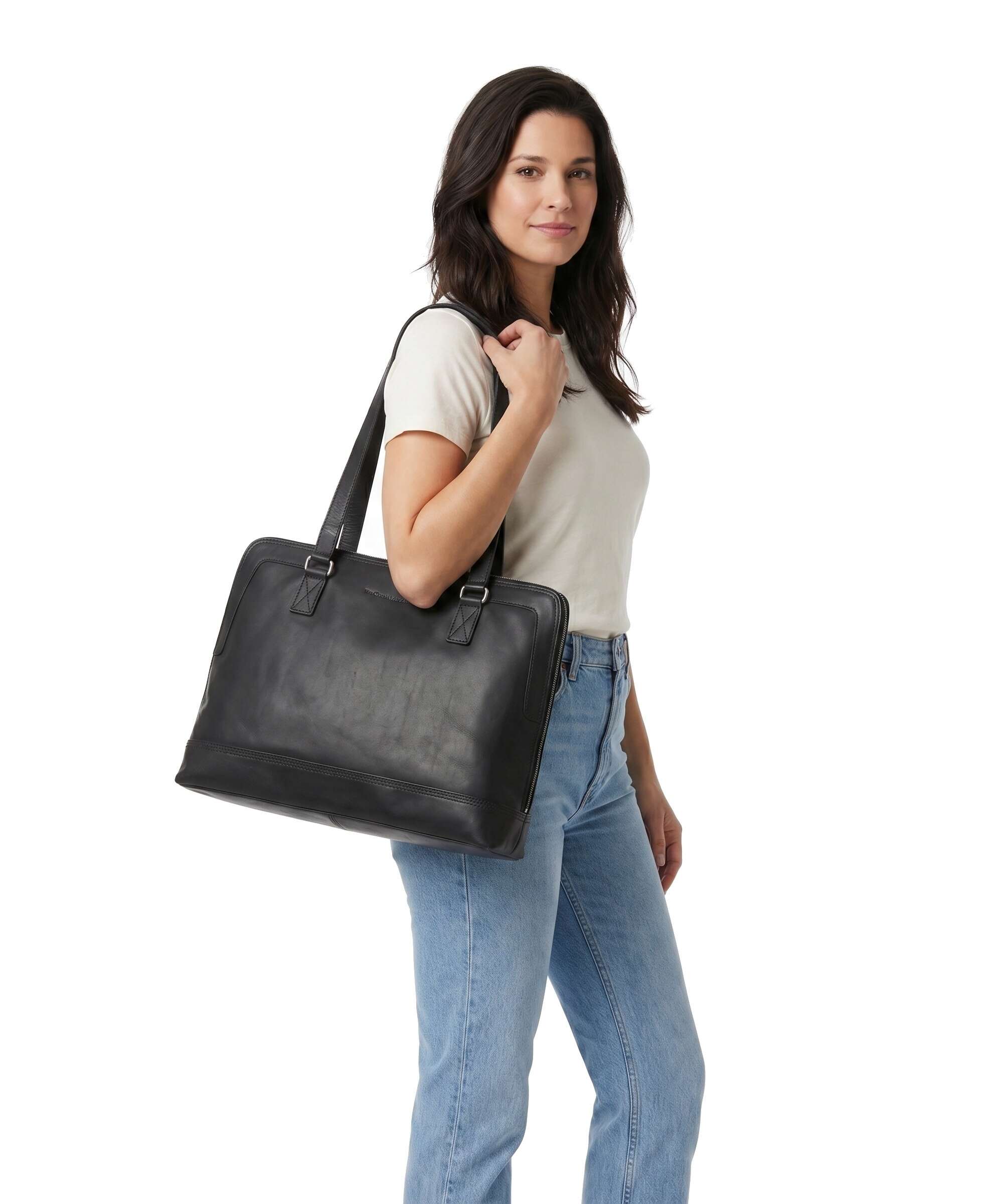 The Chesterfield Brand Wax Pull Up Cow Elvar Shoulder bag black