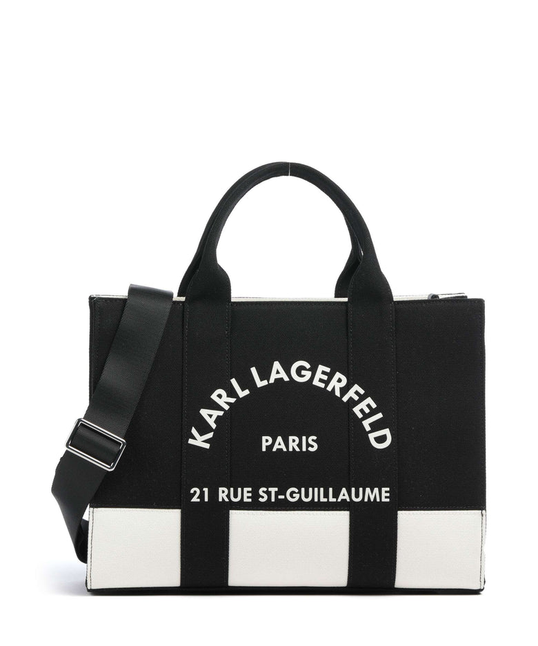 Karl Lagerfeld K/Rue St Guillaume Medium Handbag cannoli cream/black
