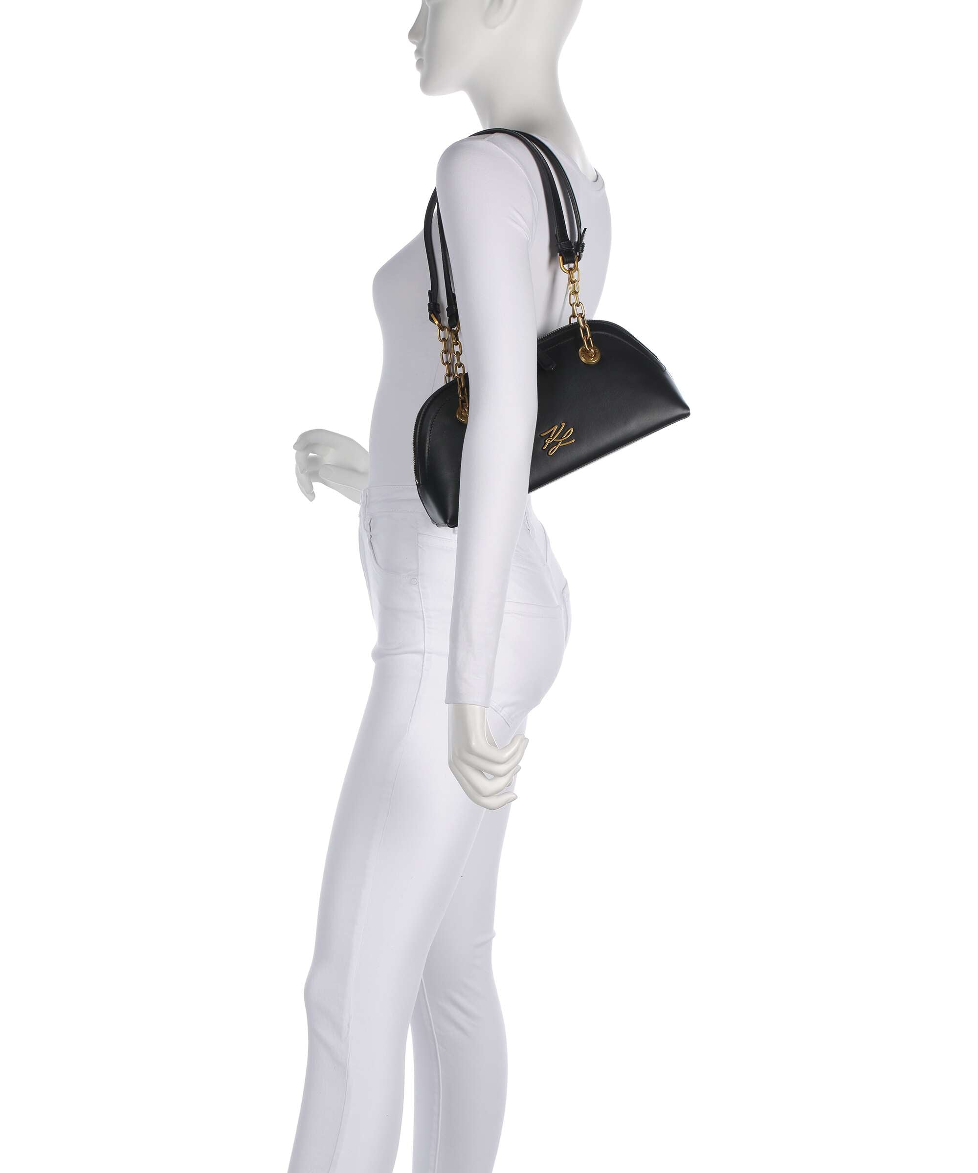 Karl Lagerfeld K/Autograph Bowling Small Shoulder bag black/gold
