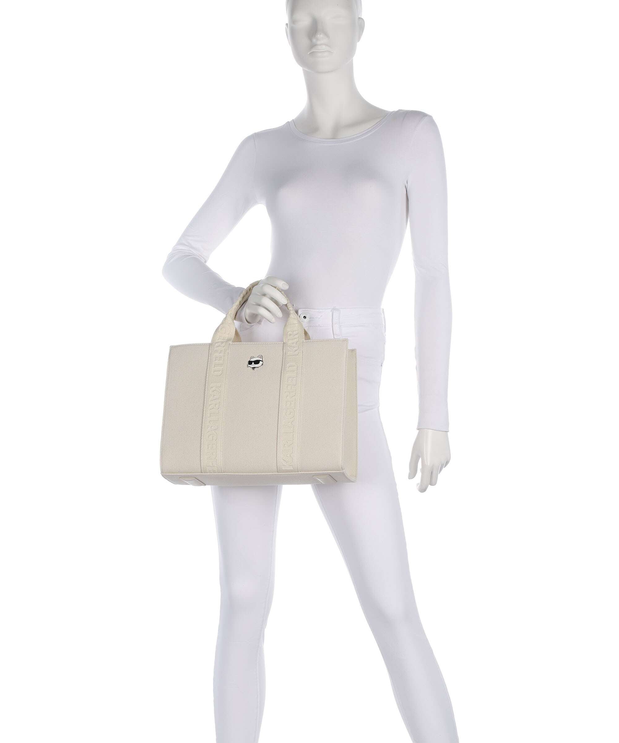 Karl Lagerfeld Ikon Medium Handbag off white