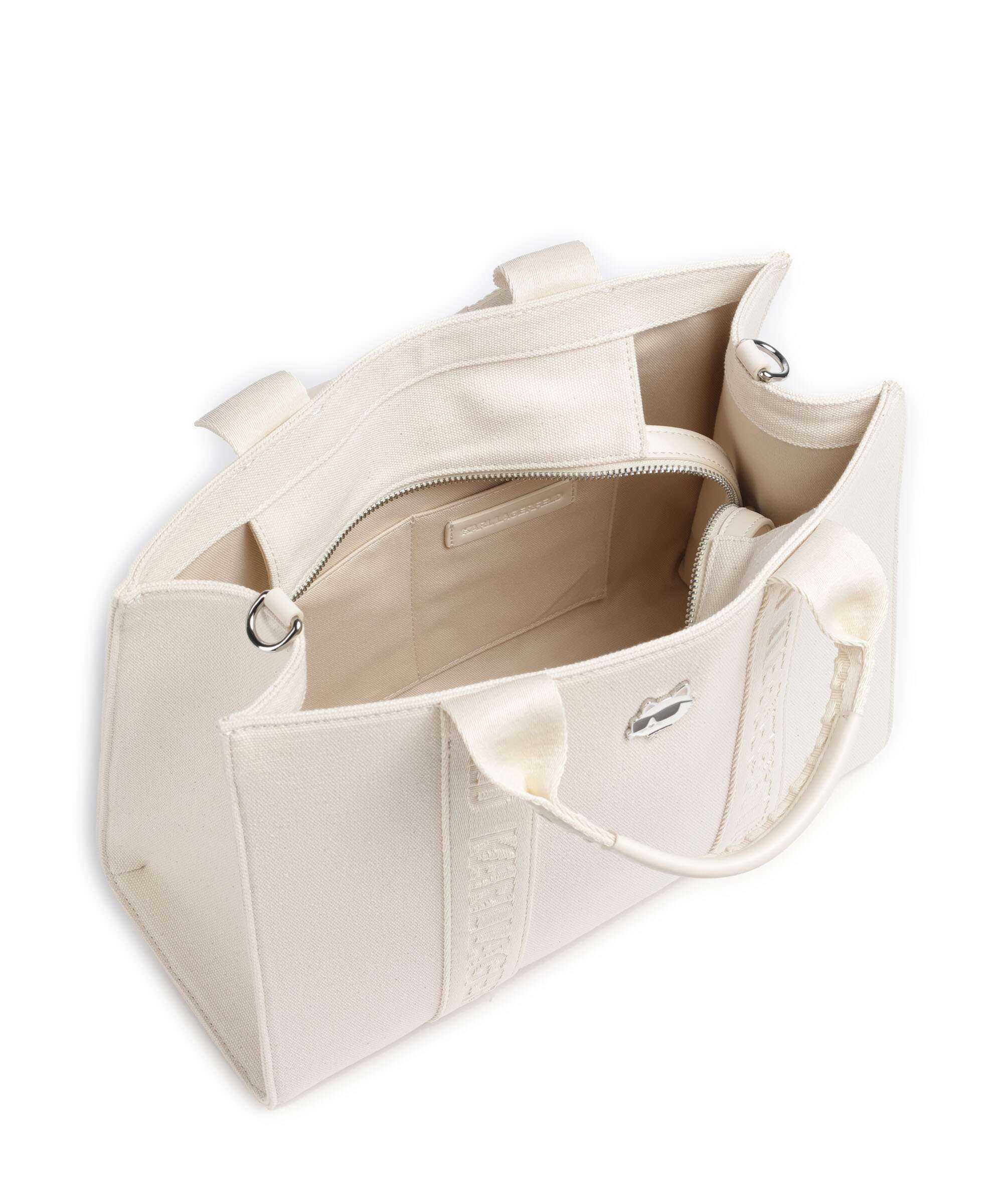 Karl Lagerfeld Ikon Medium Handbag off white
