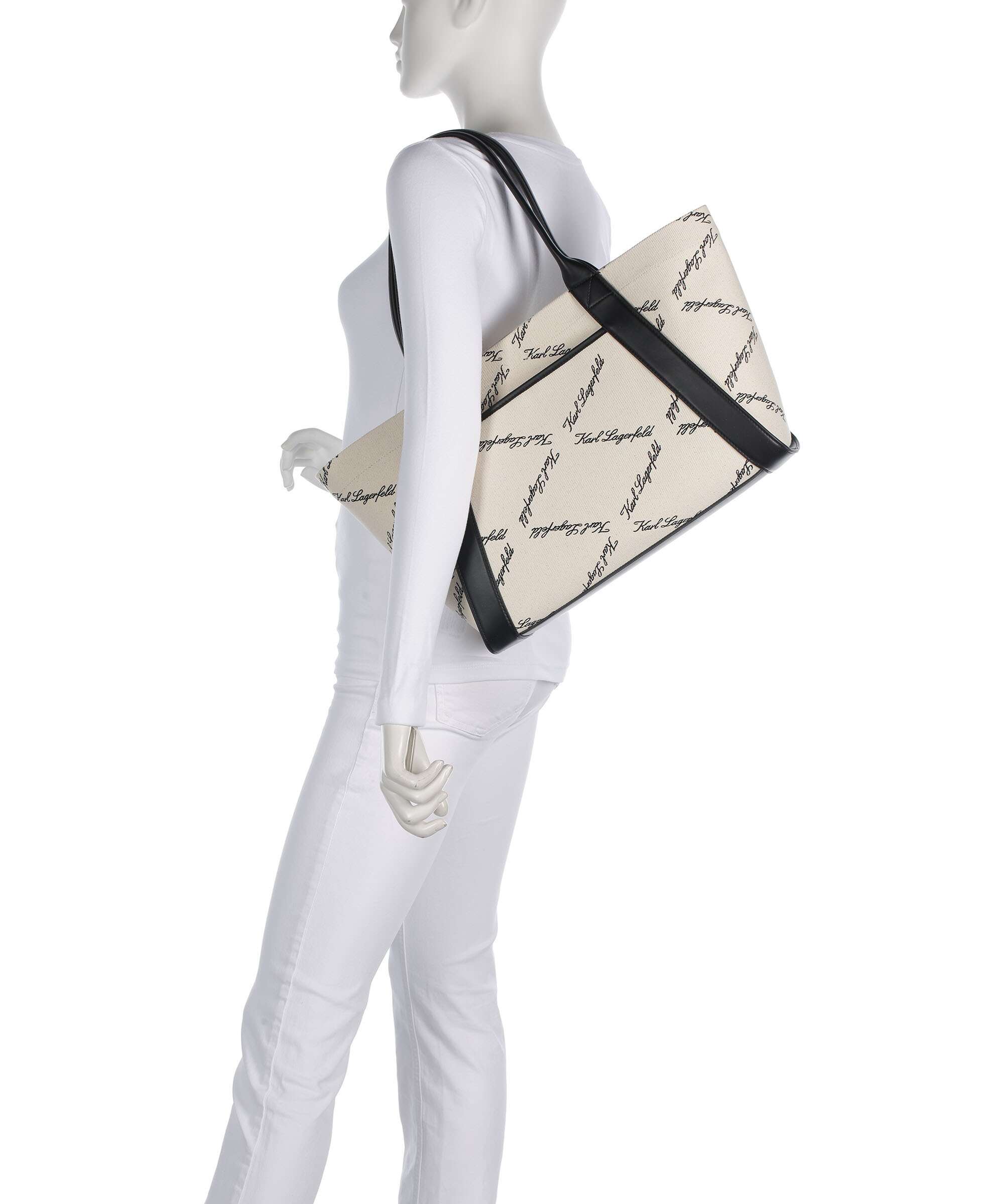 Karl Lagerfeld K/Ville Small Tote bag natural canvas/black