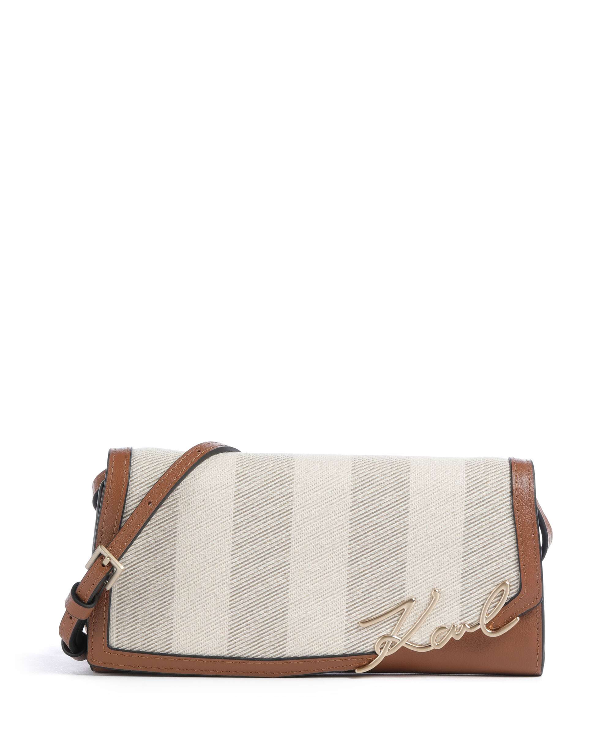 Karl Lagerfeld K/Signature Mini Crossbody bag natural canvas/tan