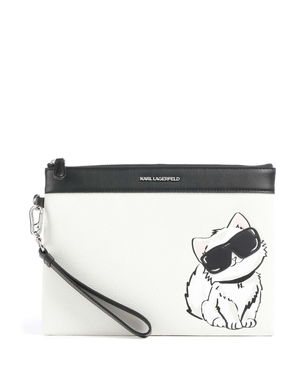Karl Lagerfeld Ikon Choupette Wristlet off white